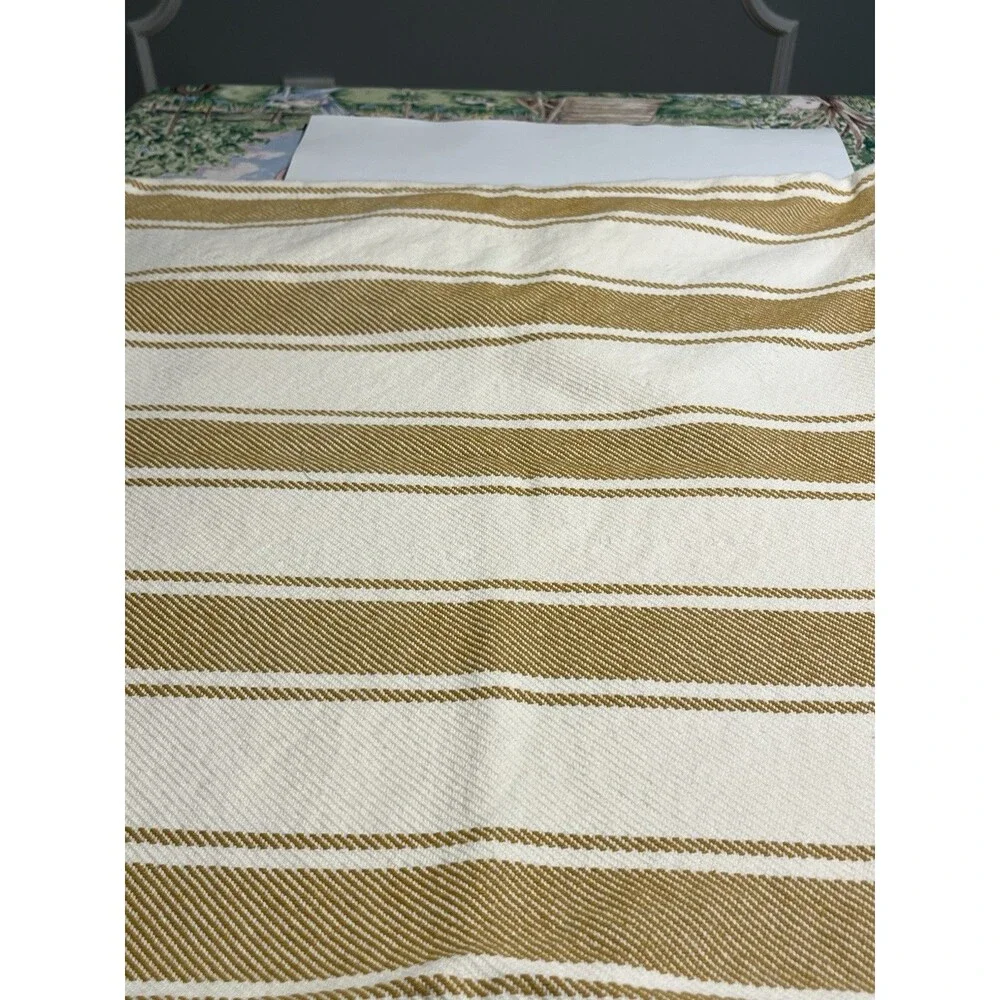 Pottery Barn Yellowish Brown & White Striped 24” Square Pillow Covers